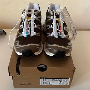 Salomon XT-6 Unisex Brown and White Athletic Shoes